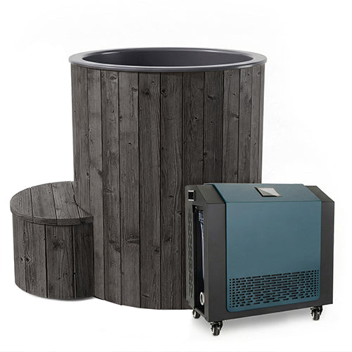 SaunaLife Model S1BC Package – 1-Person Hot & Cold Immersion Tub with Chiller/Heater (Black)