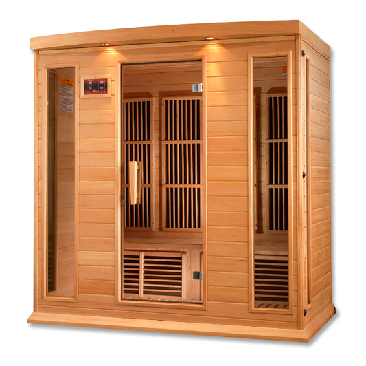 Maxxus 4-Person Low EMF Far Infrared Sauna (Natural Hemlock)