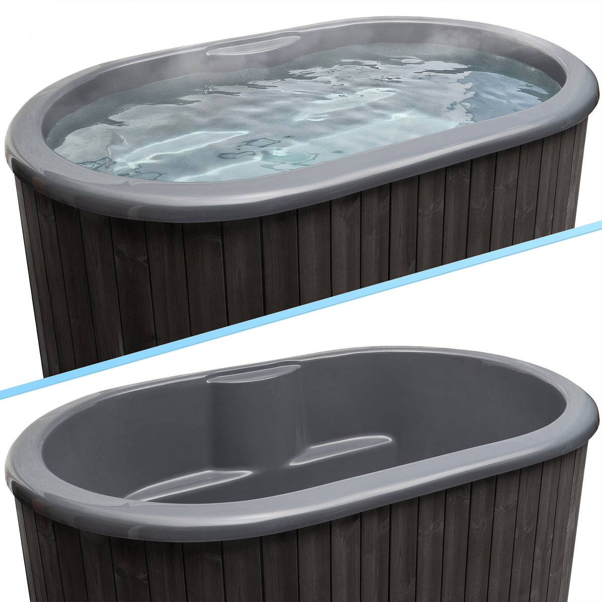 SaunaLife Model S2BC Package – 2-Person Hot & Cold Immersion Tub with Chiller/Heater (Black)