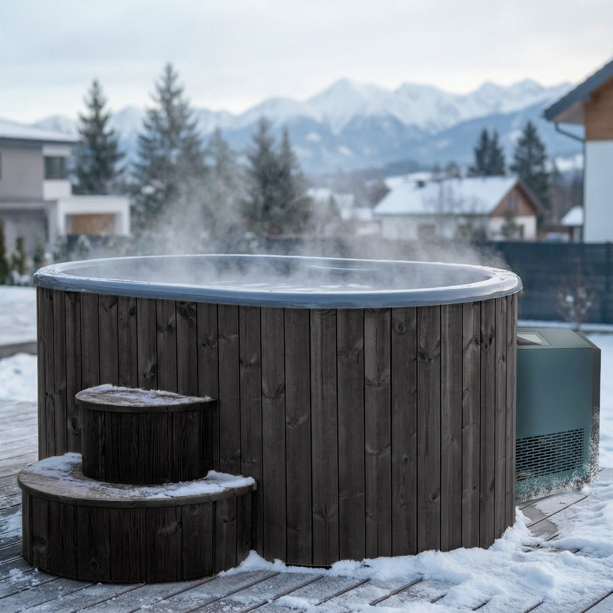 SaunaLife Model S2BC Package – 2-Person Hot & Cold Immersion Tub with Chiller/Heater (Black)