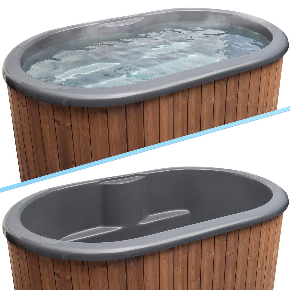 SaunaLife Model S2NC Package – 2-Person Hot & Cold Immersion Tub with Chiller/Heater (Natural)