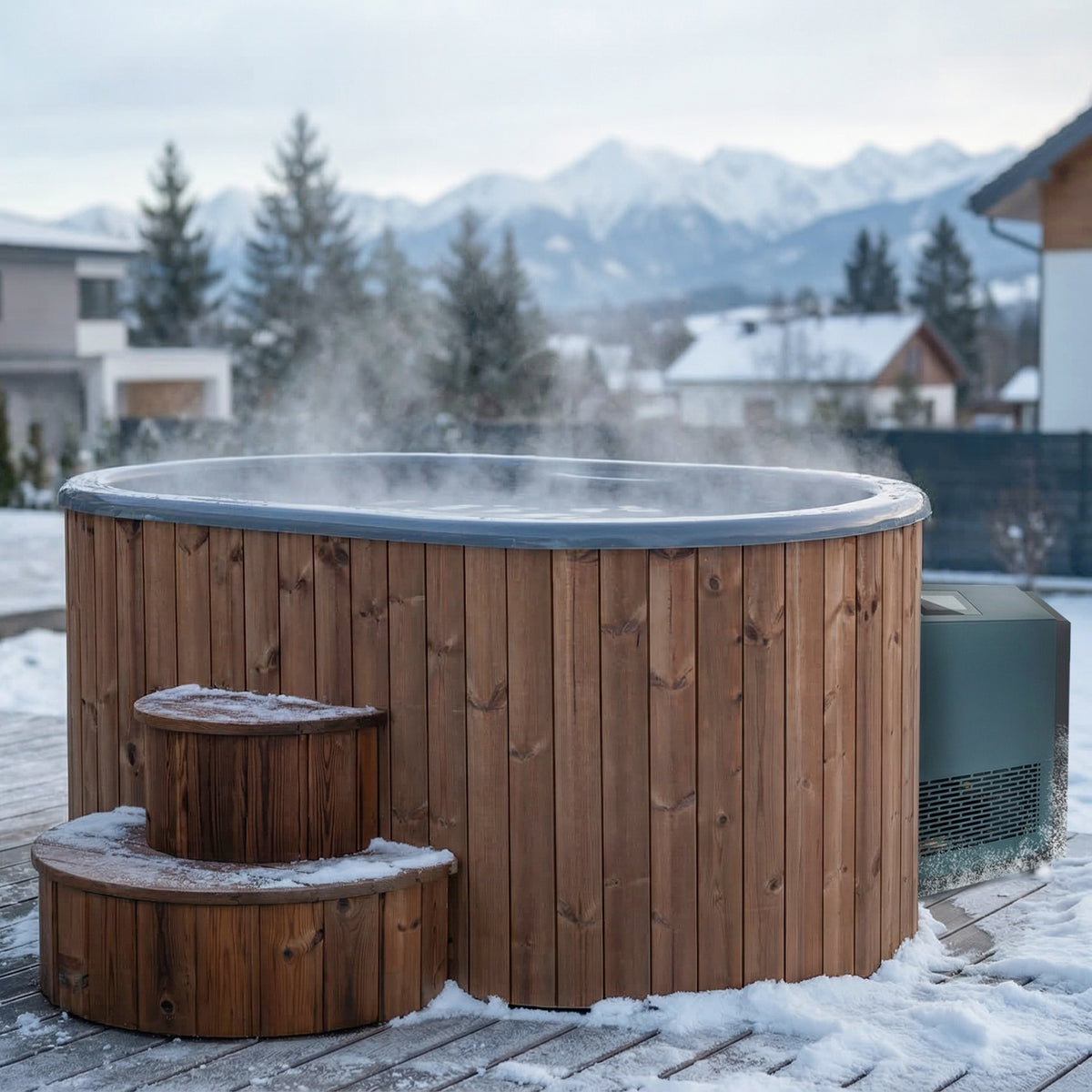 SaunaLife Model S2NC Package – 2-Person Hot & Cold Immersion Tub with Chiller/Heater (Natural)