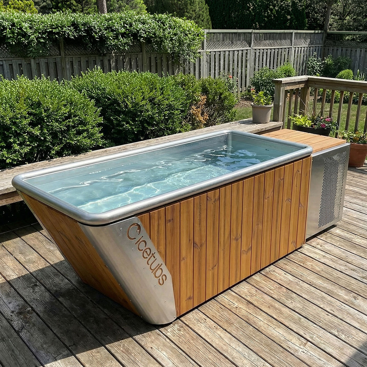 Icetubs IceBath Hot & Cold Plunge Tub: Thermowood & Stainless Steel (1-Person)