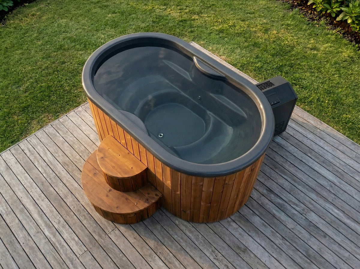 SaunaLife Model S2NC Package – 2-Person Hot & Cold Immersion Tub with Chiller/Heater (Natural)